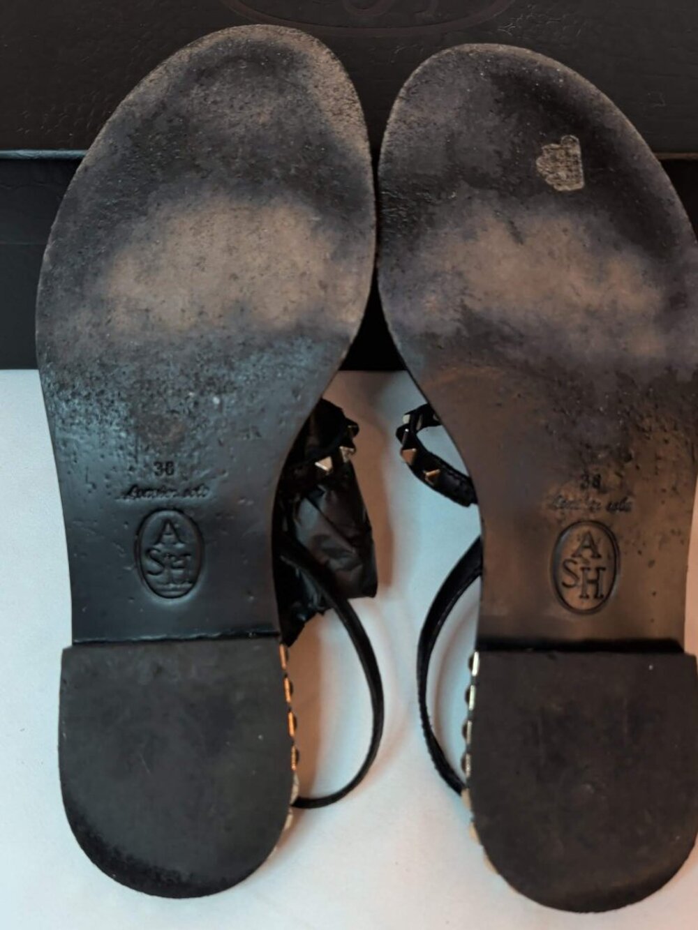 Ash Black and Gold Peace Leather Sandals - Picture 6 of 8